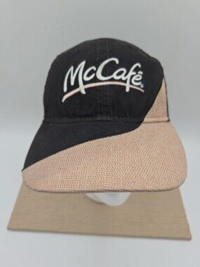 McCafé Employee Uniform Hat Black/Tan Adjustable Cap